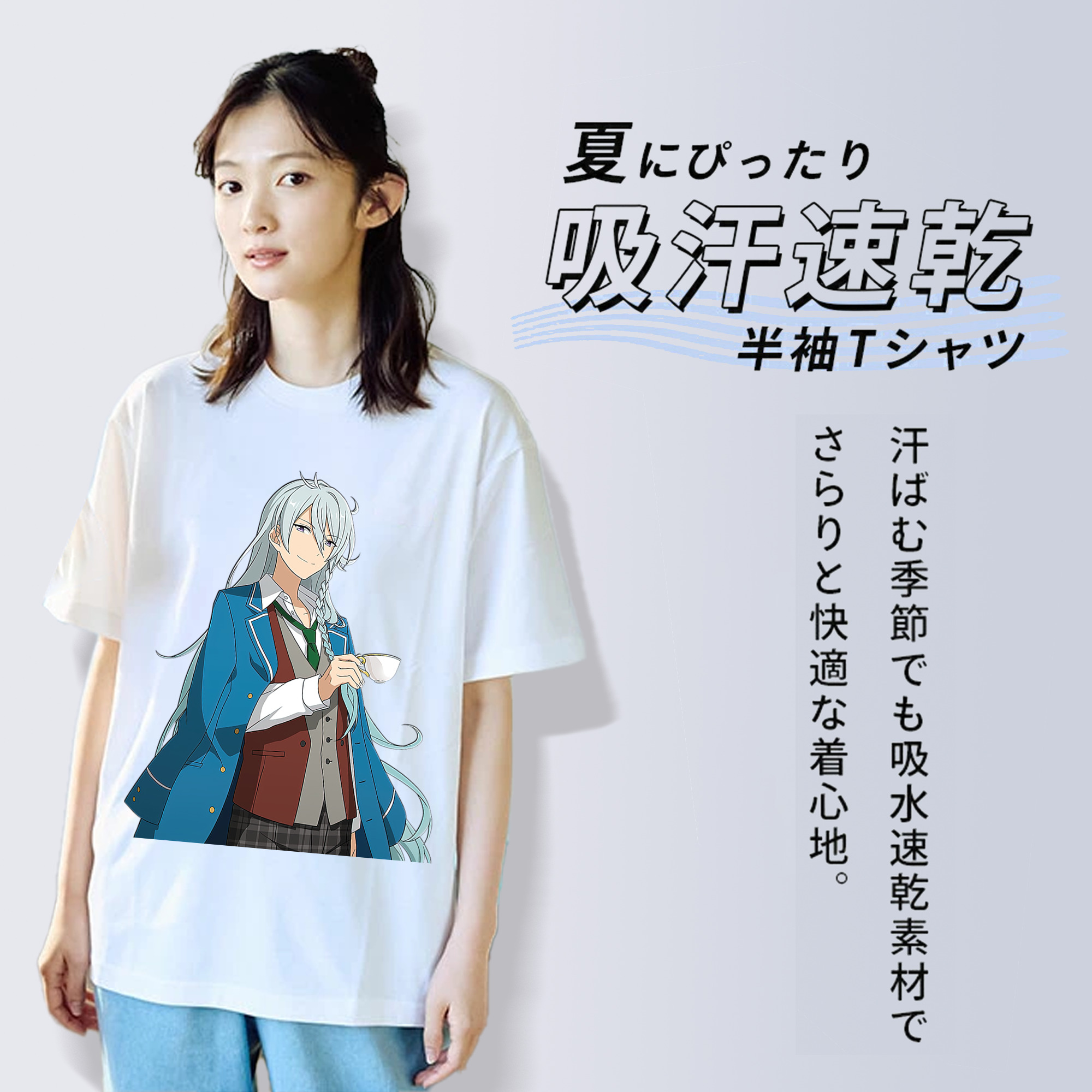 あんさんぶるスターズ! Ensemble Stars レディースカジュアルプリントTシャツ（綿100％）