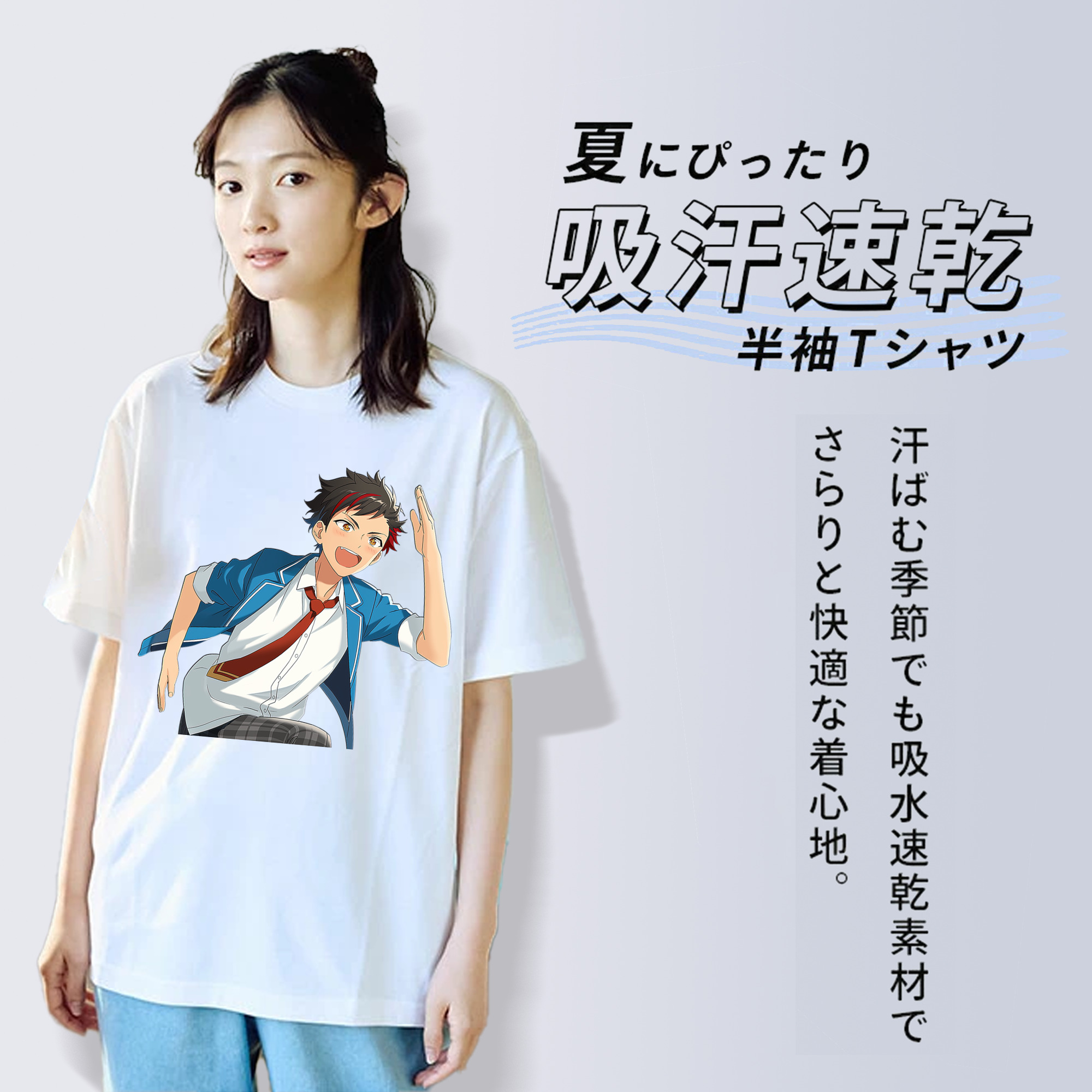 あんさんぶるスターズ! Ensemble Stars レディースカジュアルプリントTシャツ（綿100％）