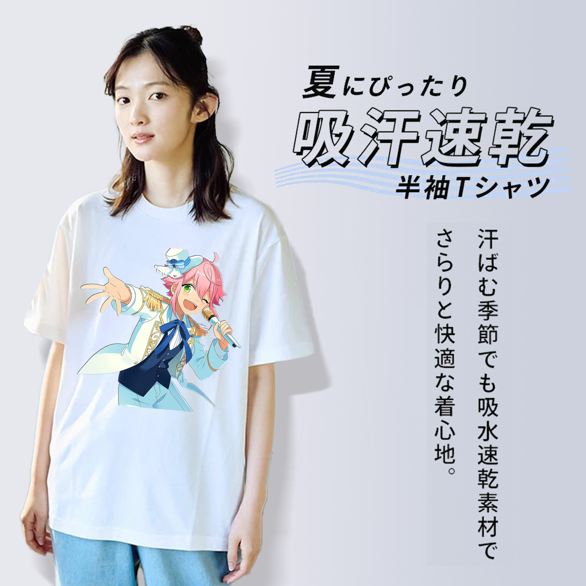 あんさんぶるスターズ! Ensemble Stars レディースカジュアルプリントTシャツ（綿100％）
