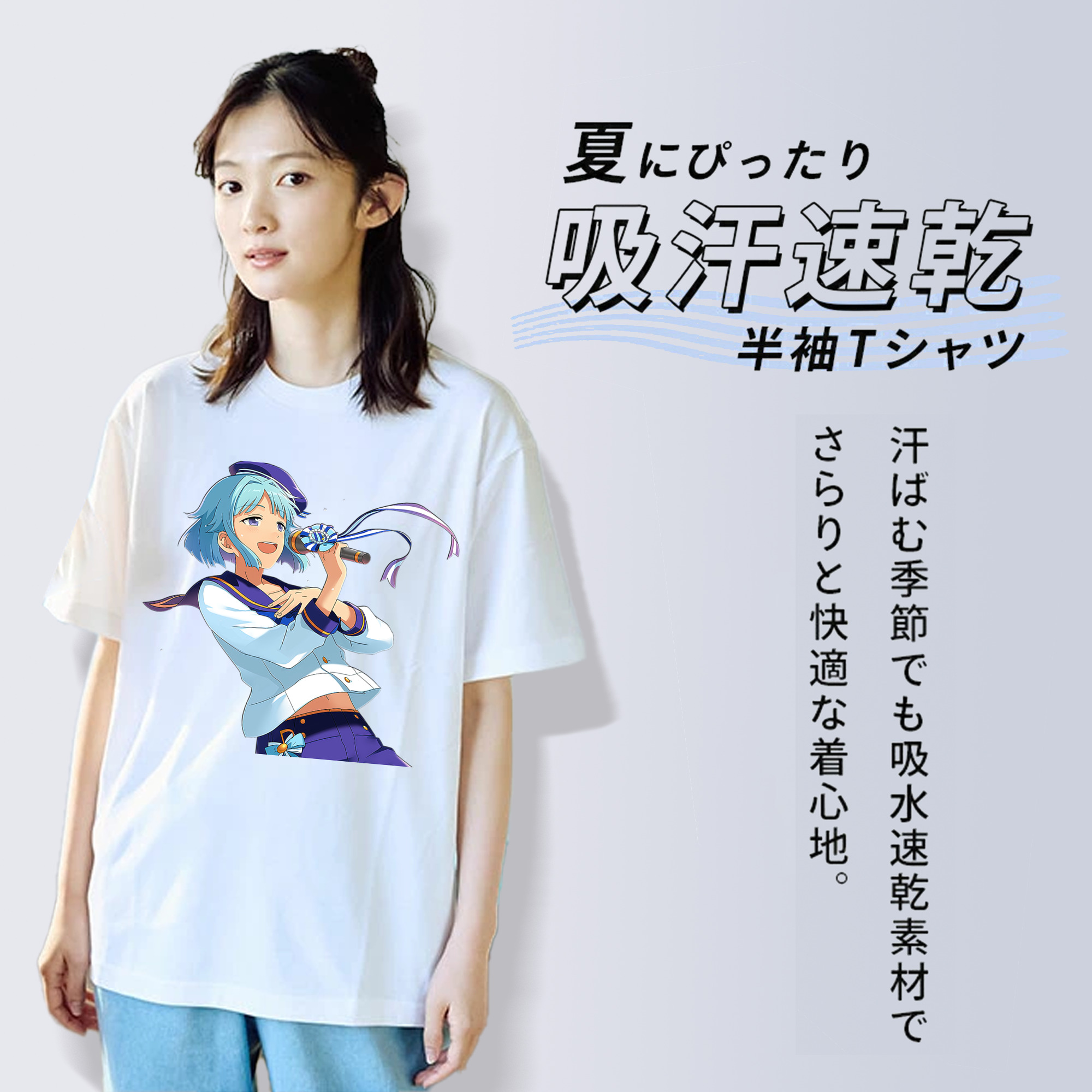 あんさんぶるスターズ! Ensemble Stars レディースカジュアルプリントTシャツ（綿100％）