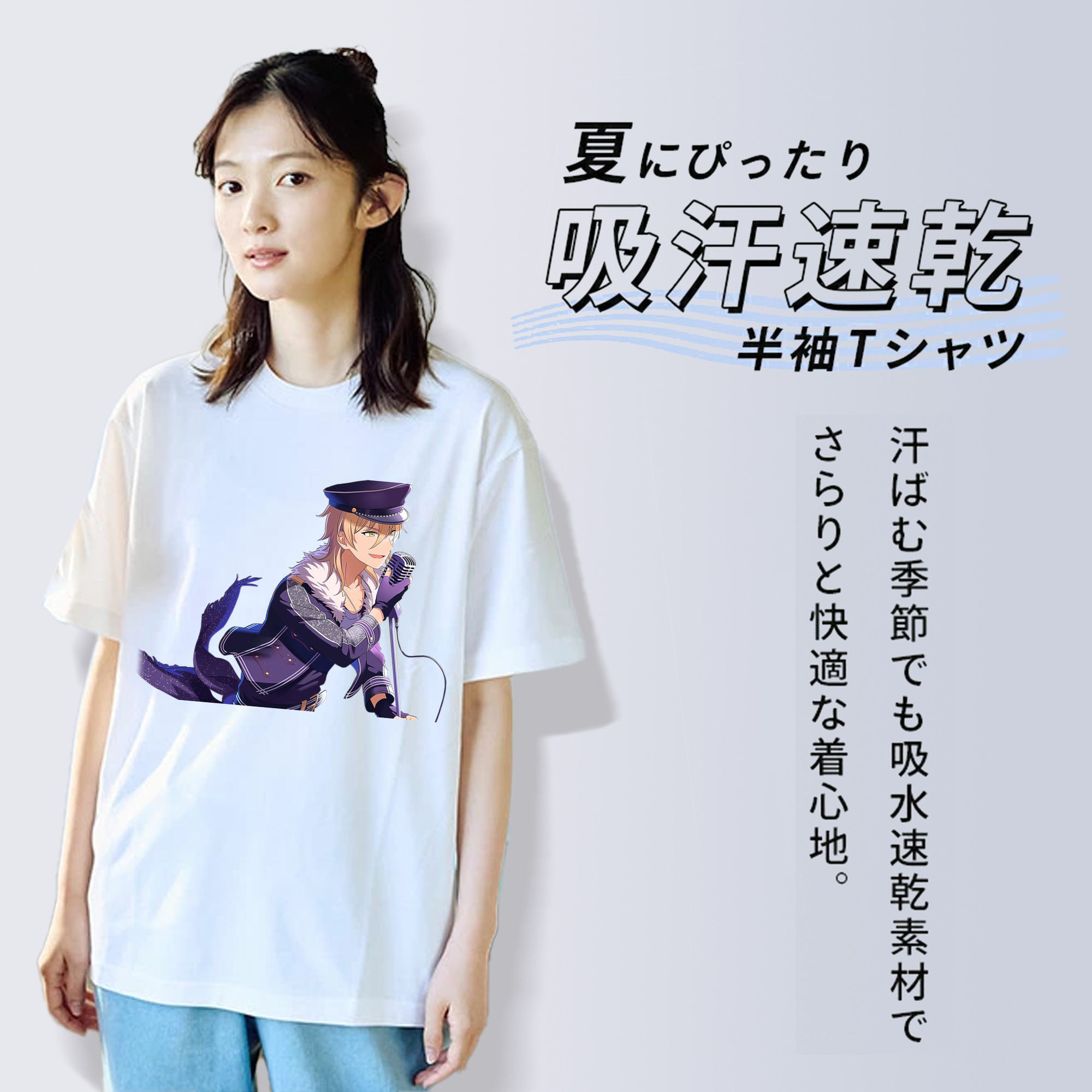 あんさんぶるスターズ! Ensemble Stars レディースカジュアルプリントTシャツ（綿100％）