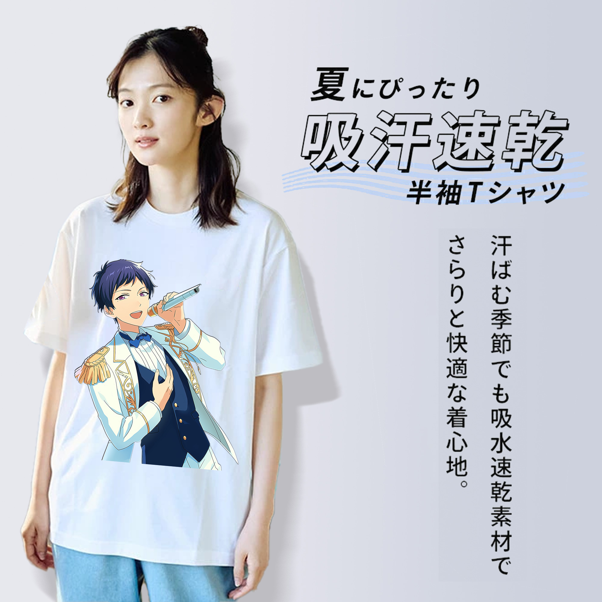 あんさんぶるスターズ! Ensemble Stars レディースカジュアルプリントTシャツ（綿100％）