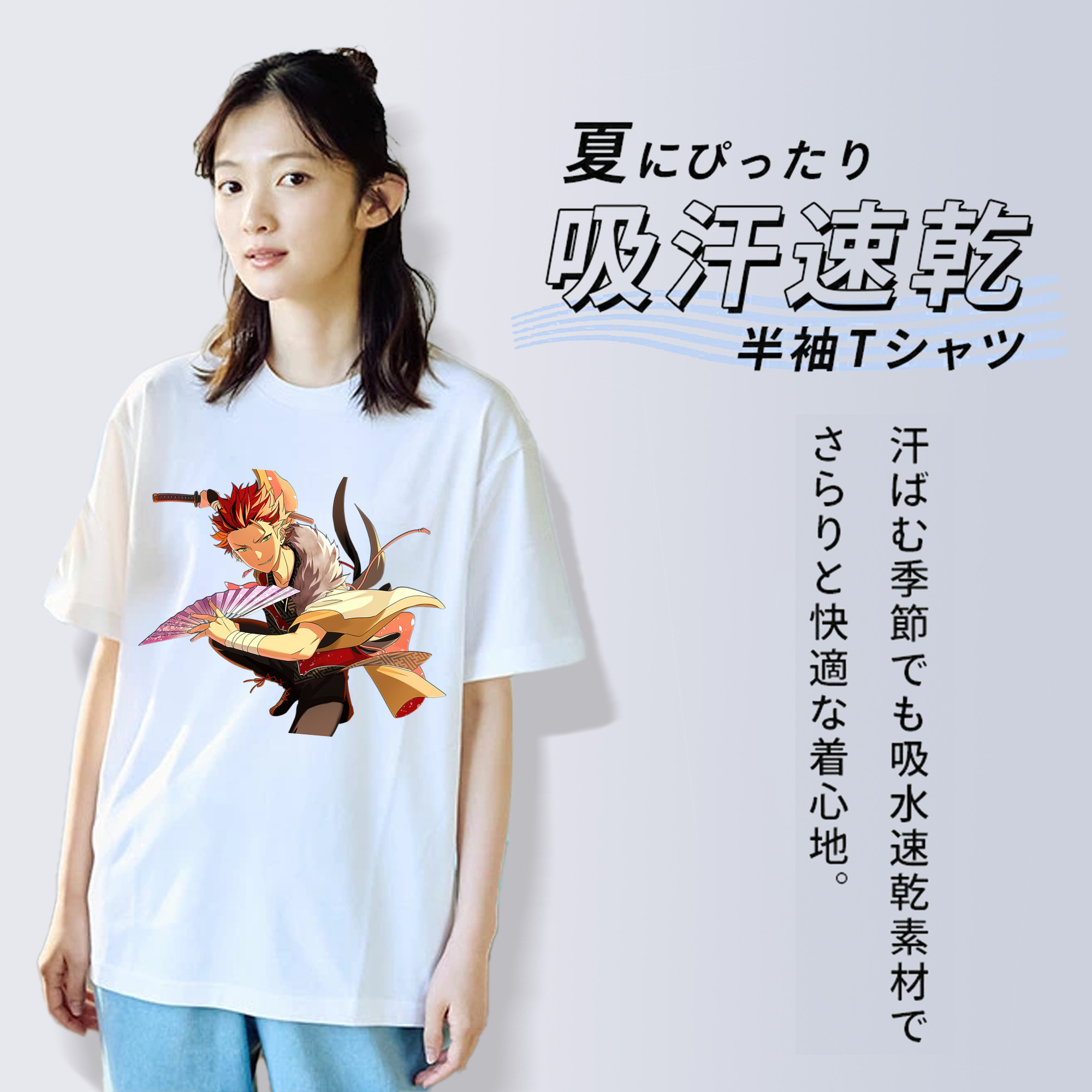 あんさんぶるスターズ! Ensemble Stars レディースカジュアルプリントTシャツ（綿100％）