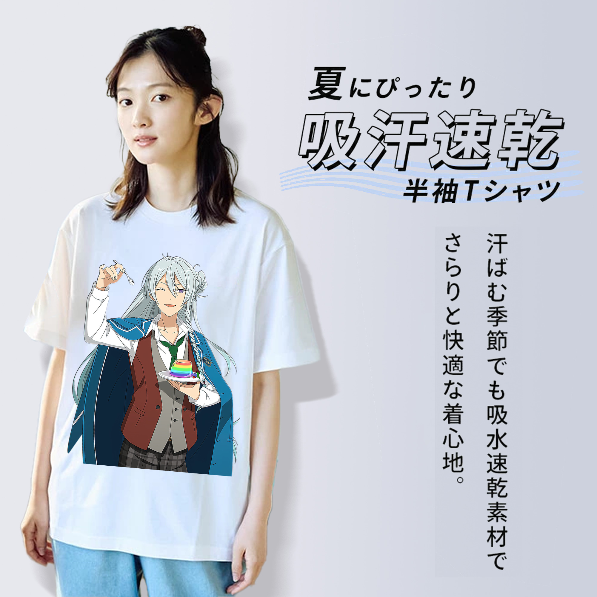 あんさんぶるスターズ! Ensemble Stars レディースカジュアルプリントTシャツ（綿100％）