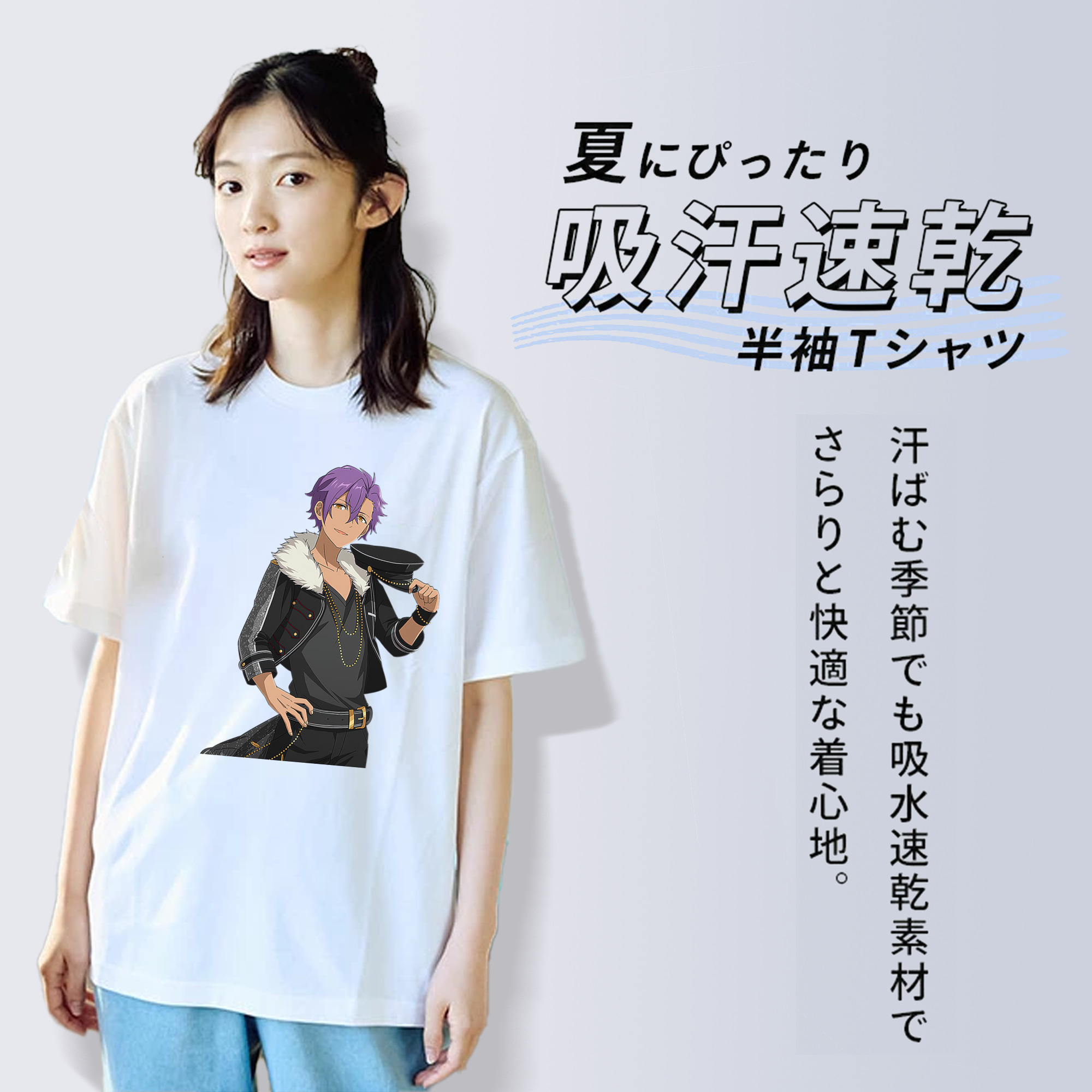 あんさんぶるスターズ! Ensemble Stars レディースカジュアルプリントTシャツ（綿100％）