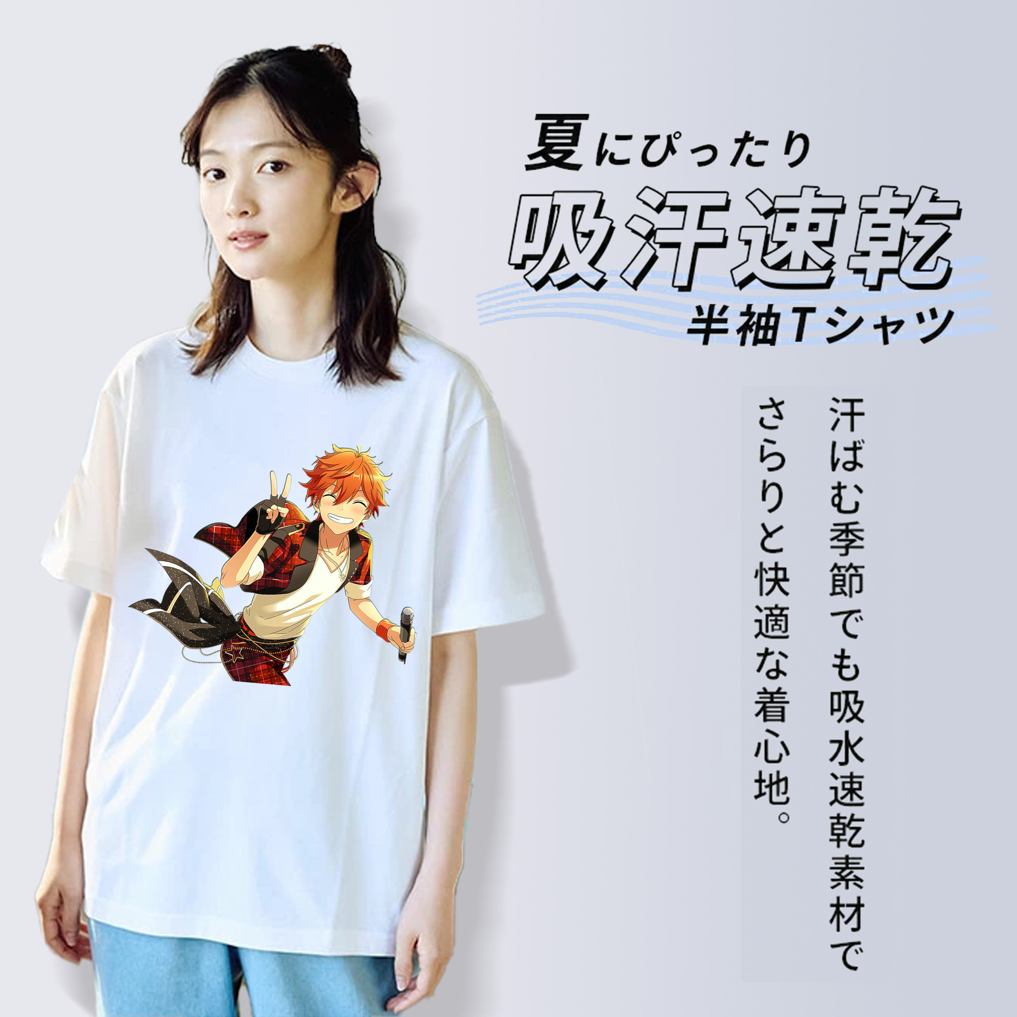 あんさんぶるスターズ! Ensemble Stars レディースカジュアルプリントTシャツ（綿100％）