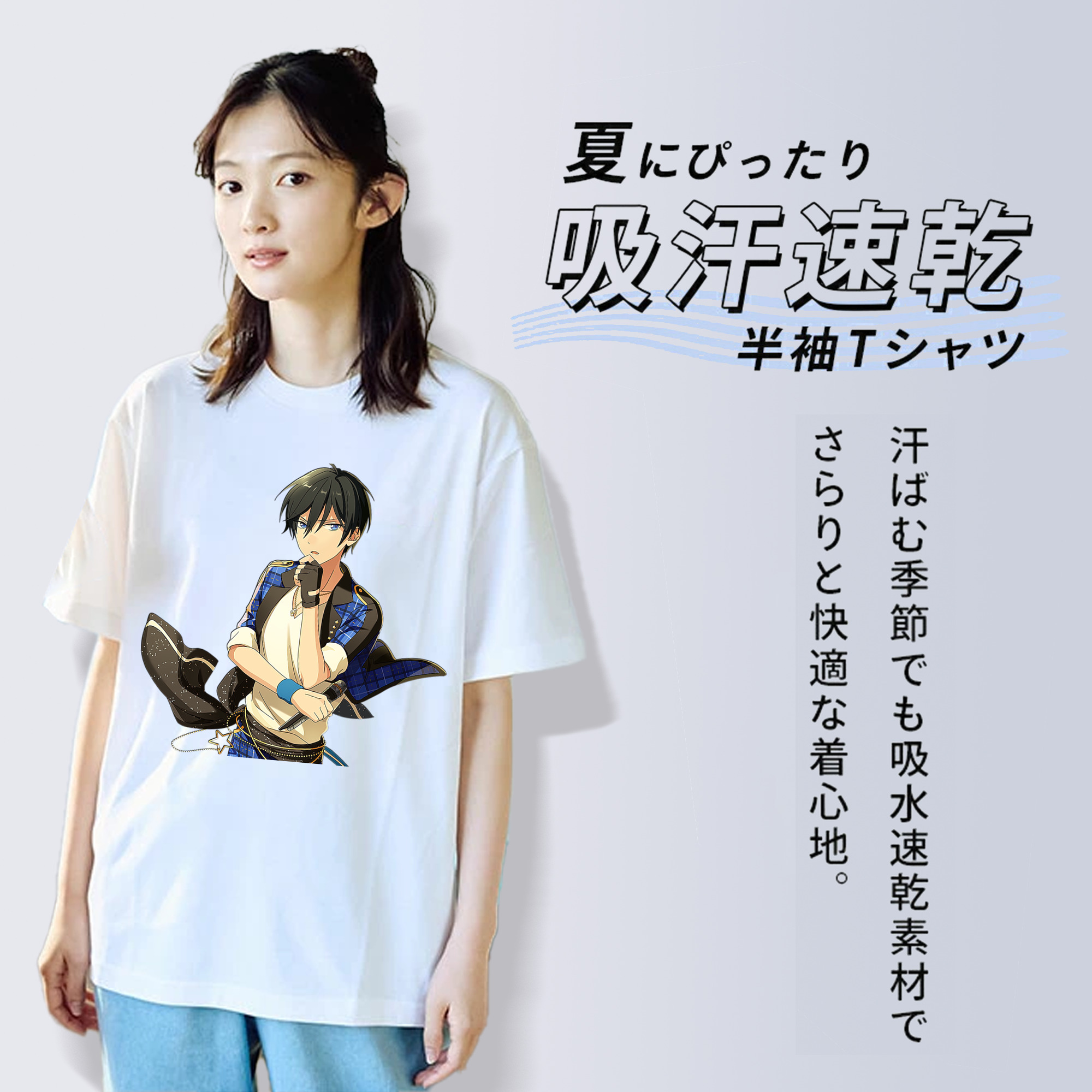 あんさんぶるスターズ! Ensemble Stars レディースカジュアルプリントTシャツ（綿100％）