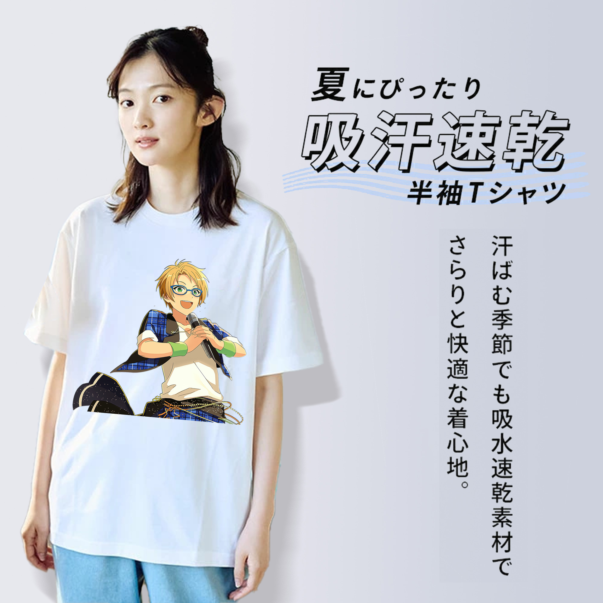 あんさんぶるスターズ! Ensemble Stars レディースカジュアルプリントTシャツ（綿100％）