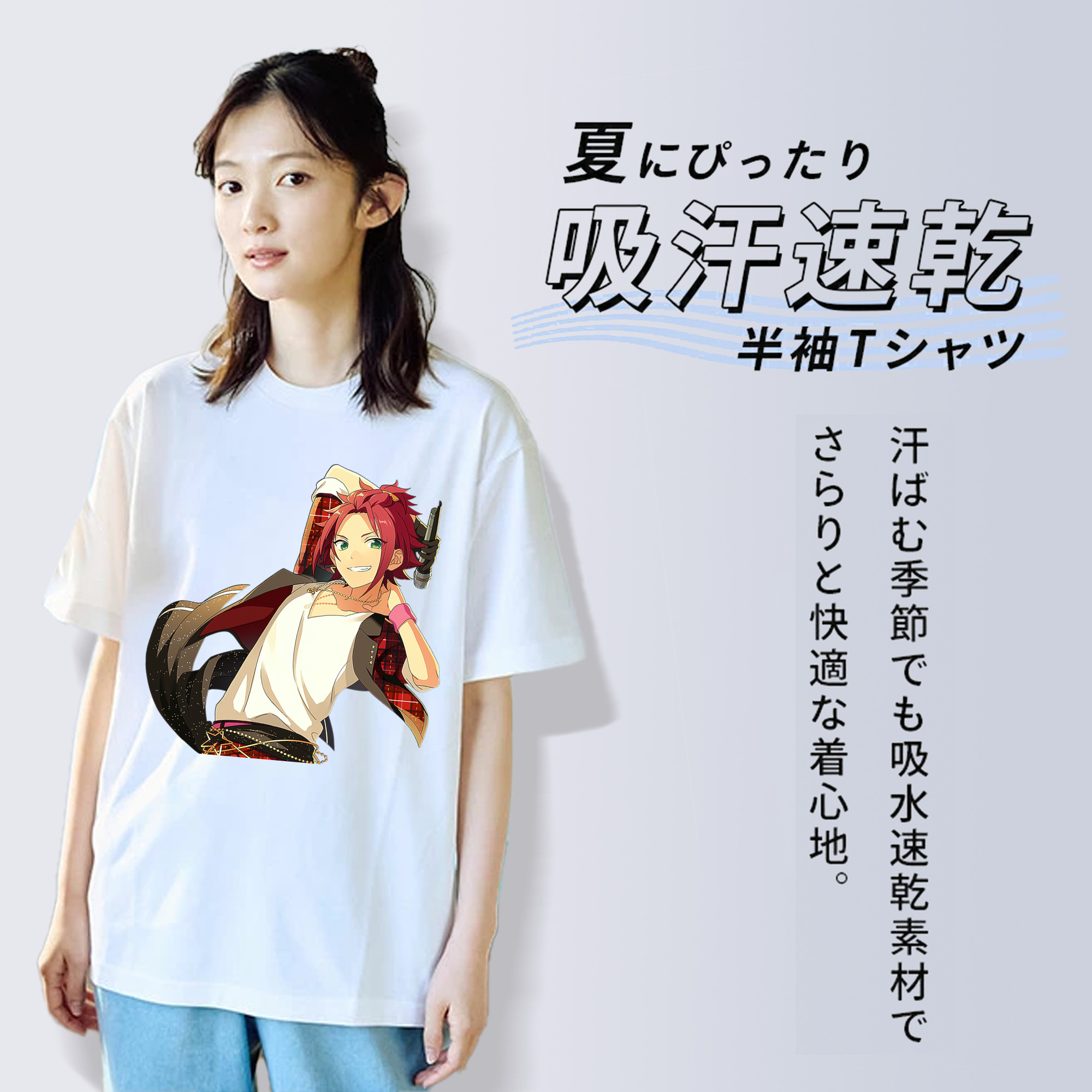 あんさんぶるスターズ! Ensemble Stars レディースカジュアルプリントTシャツ（綿100％）