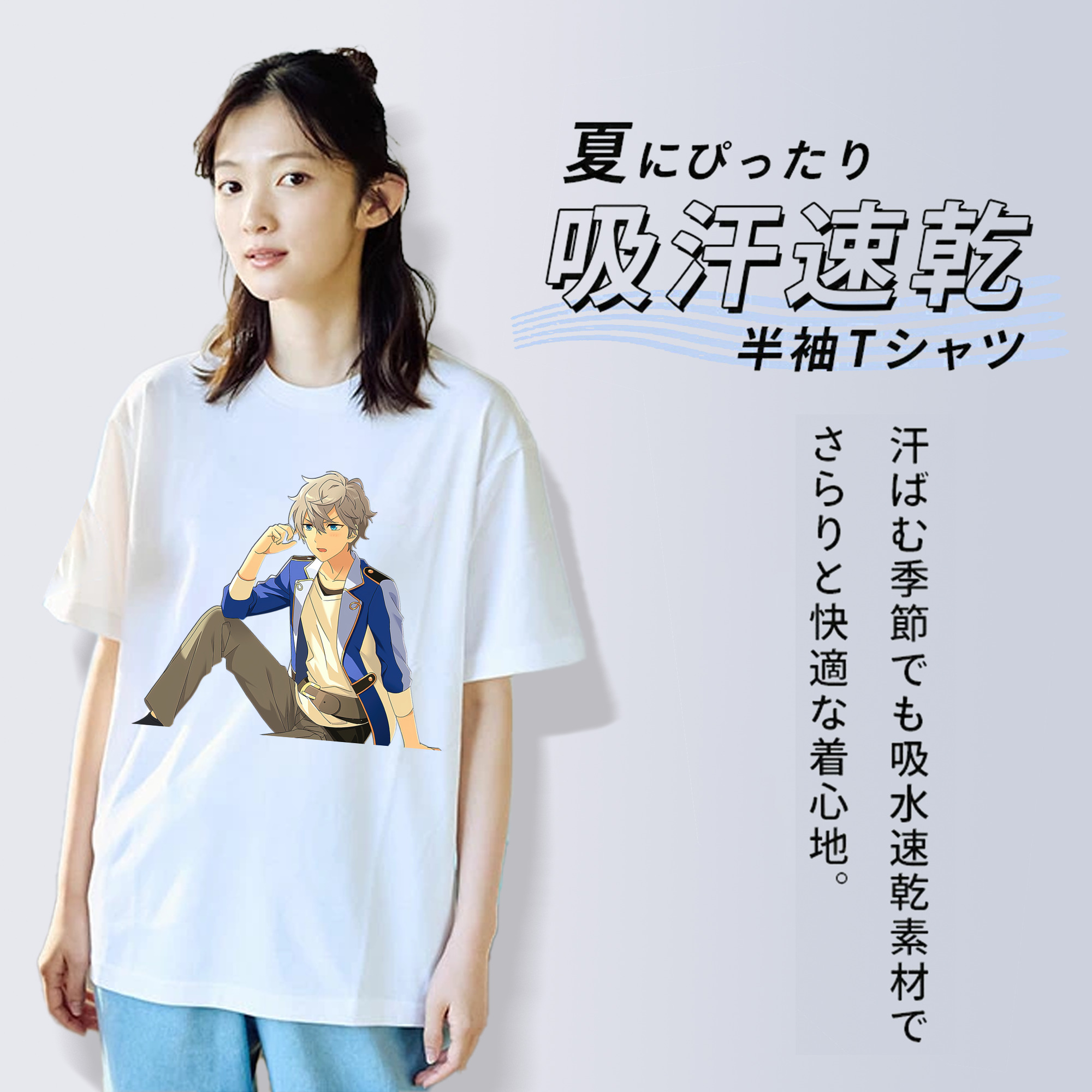 あんさんぶるスターズ! Ensemble Stars レディースカジュアルプリントTシャツ（綿100％）