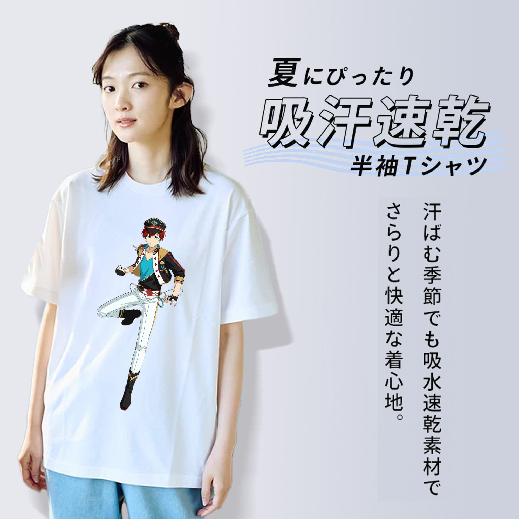 あんさんぶるスターズ! Ensemble Stars レディースカジュアルプリントTシャツ（綿100％）
