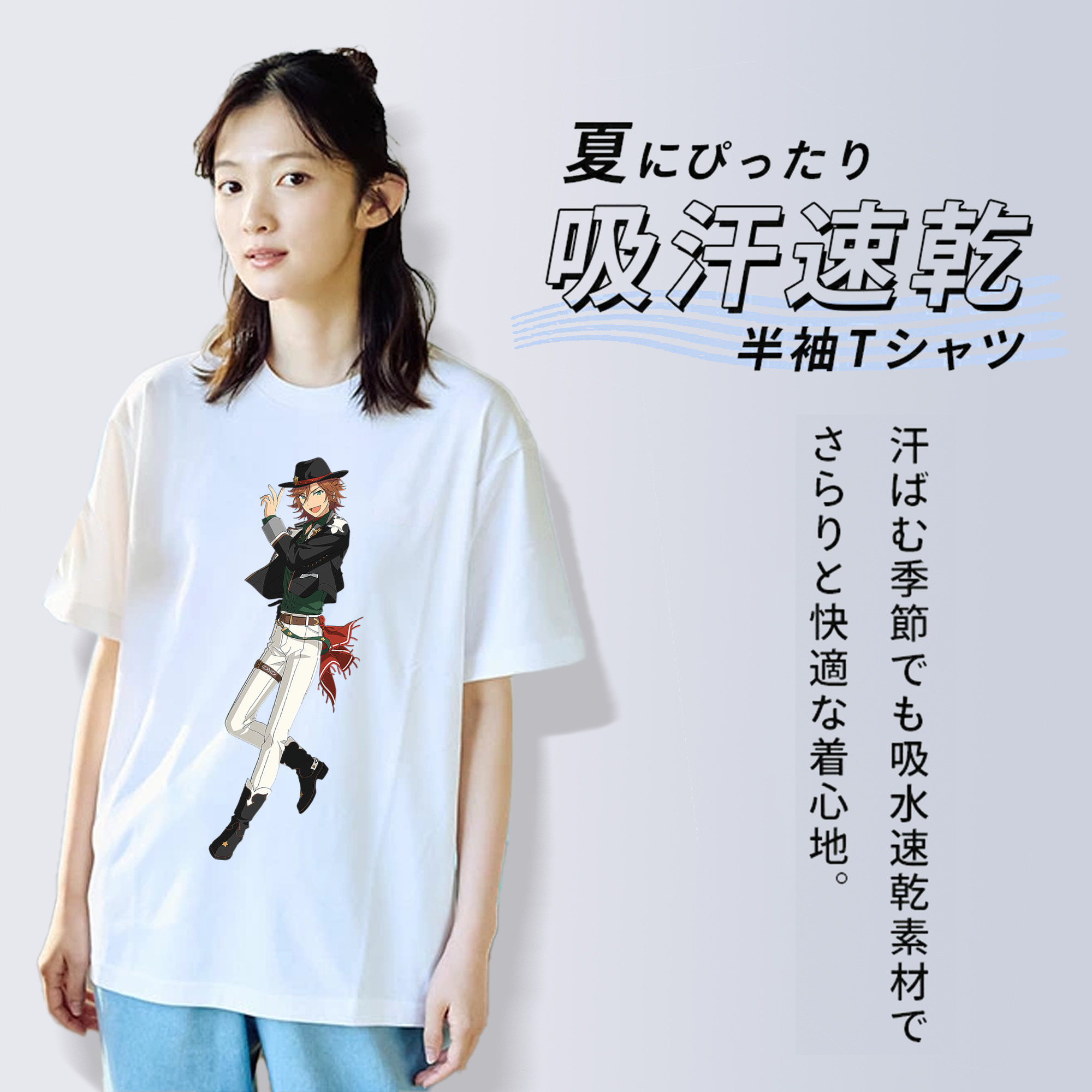 あんさんぶるスターズ! Ensemble Stars レディースカジュアルプリントTシャツ（綿100％）