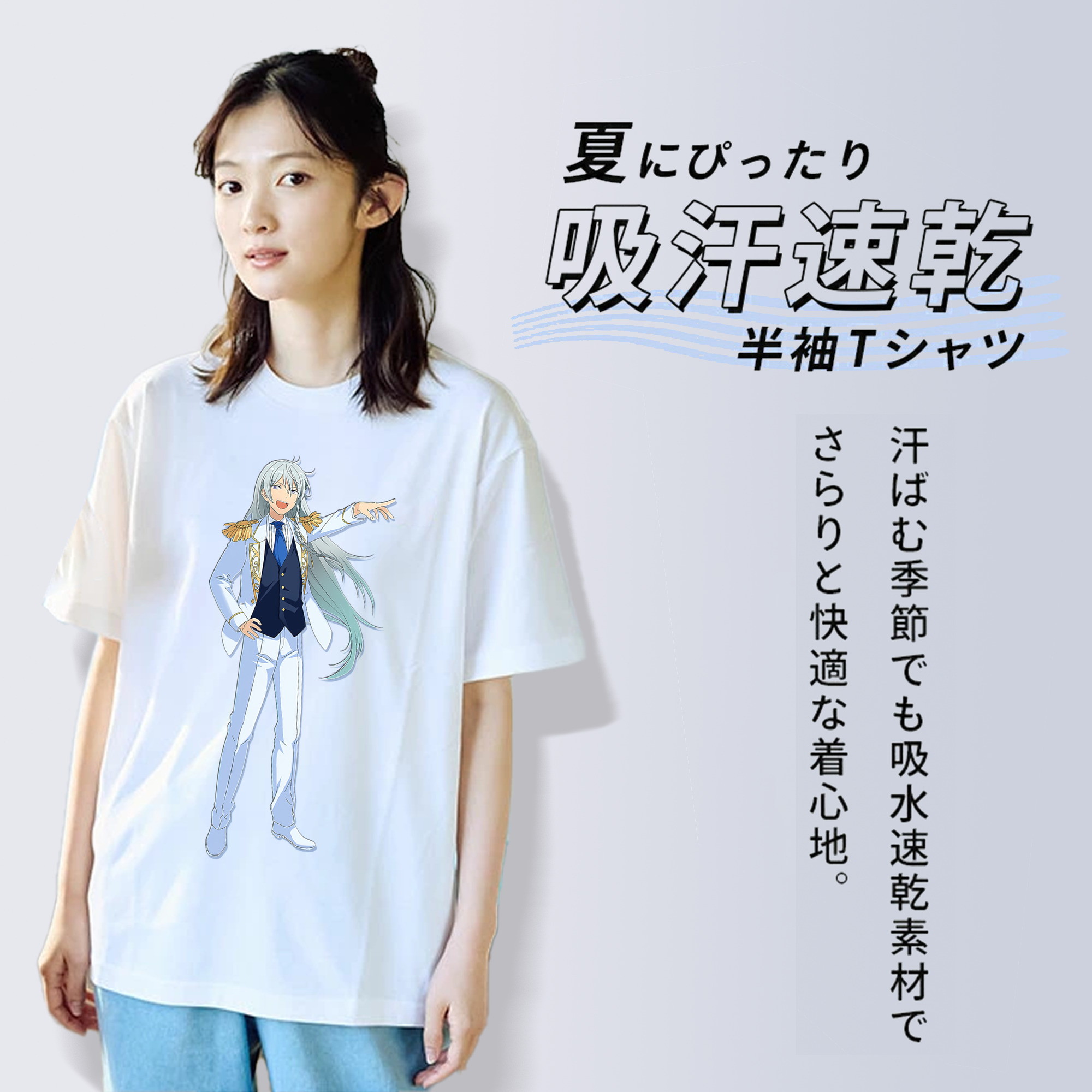 あんさんぶるスターズ! Ensemble Stars レディースカジュアルプリントTシャツ（綿100％）