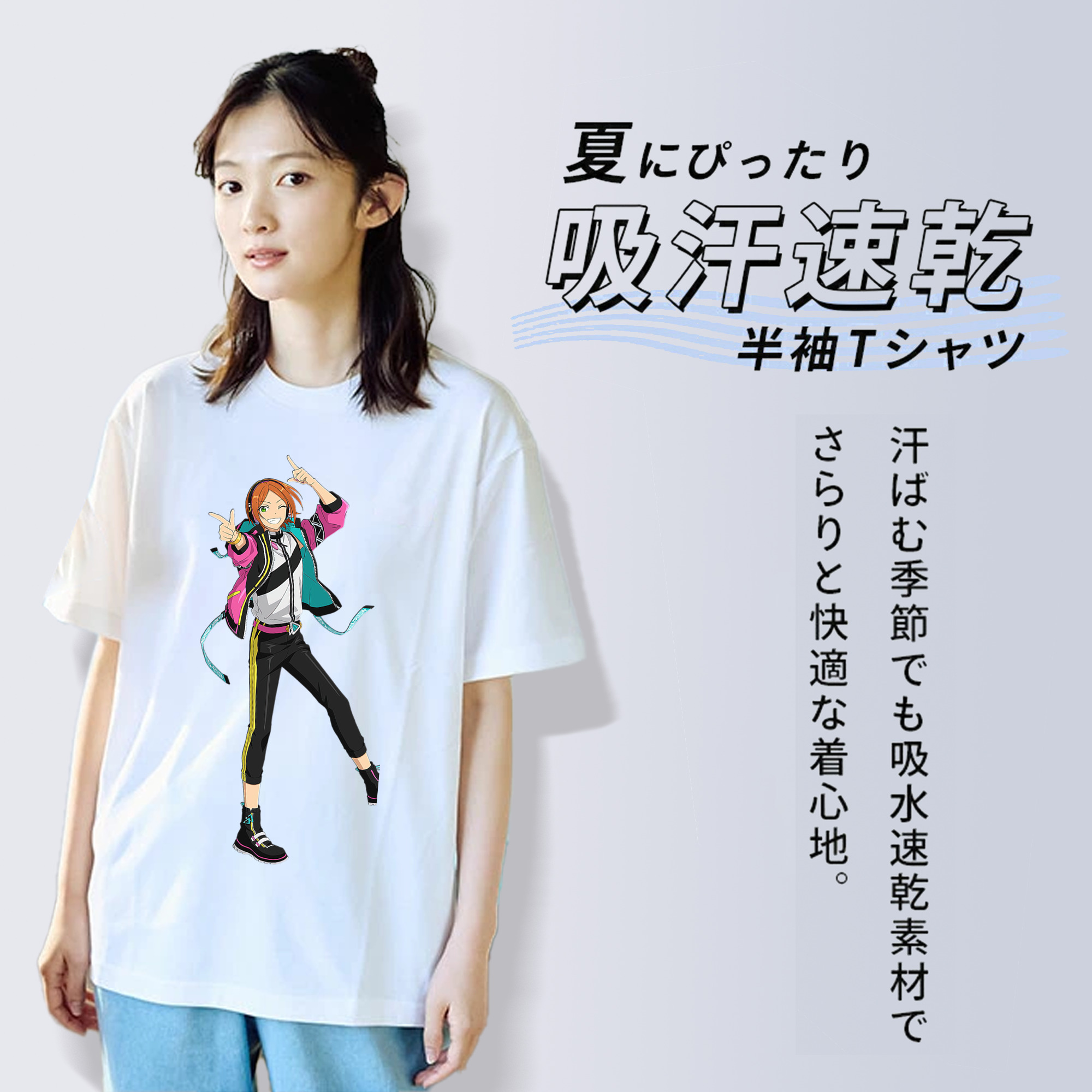 あんさんぶるスターズ! Ensemble Stars レディースカジュアルプリントTシャツ（綿100％）