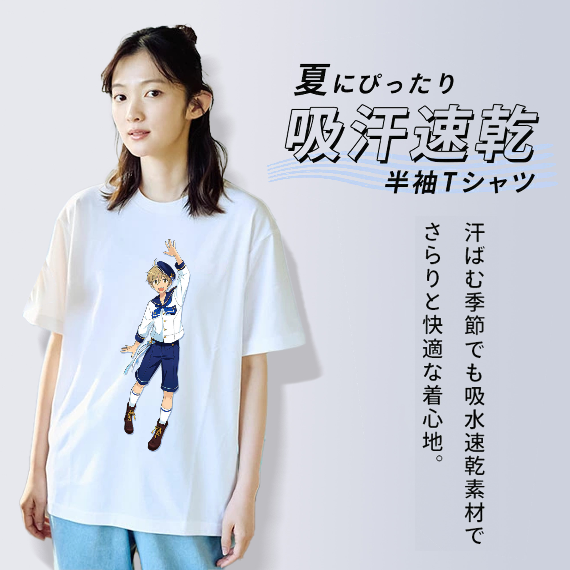 あんさんぶるスターズ! Ensemble Stars レディースカジュアルプリントTシャツ（綿100％）